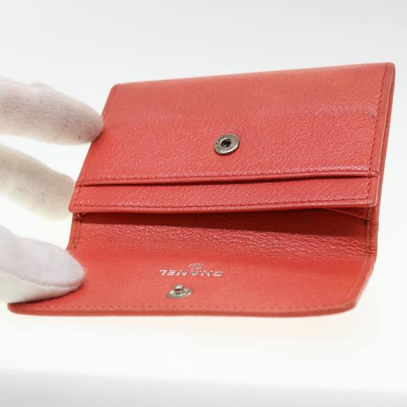 CHANEL Camelia Card Case Leather Pink CC Auth bs4704 - Picture 10 of 16